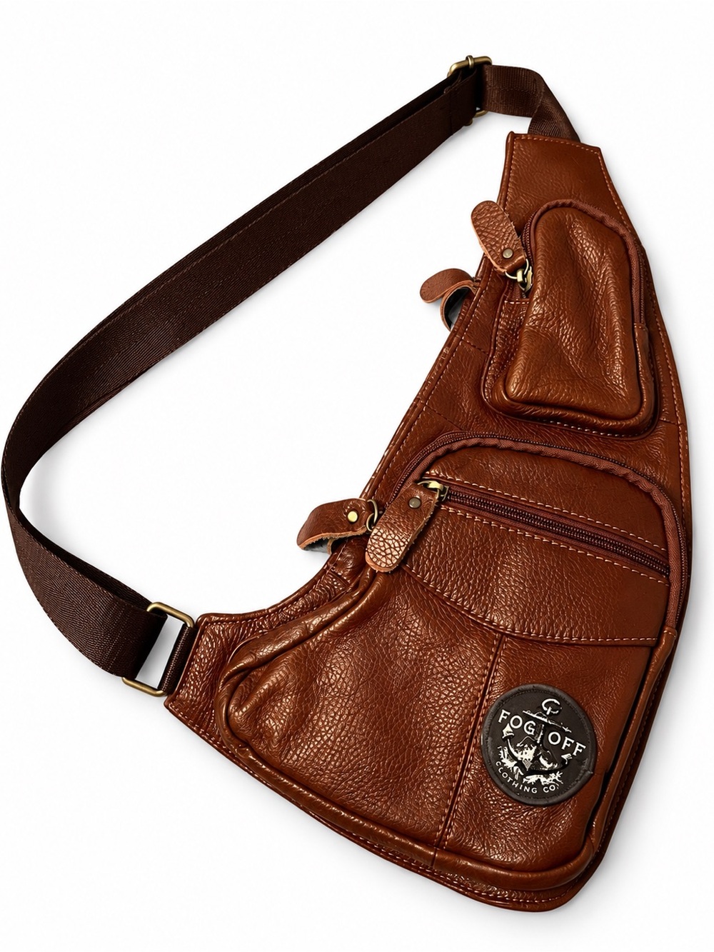 Fog Off Clothing Co. Brown Leather Sling Crossbody Bag – St. Jacobs, Ontario